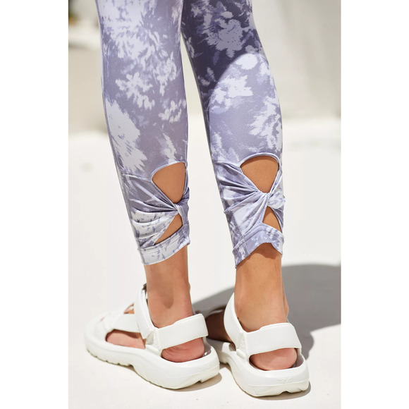 Free People Movement Leggings Small Gray Floral Wave Rider High Rise - Picture 6 of 15